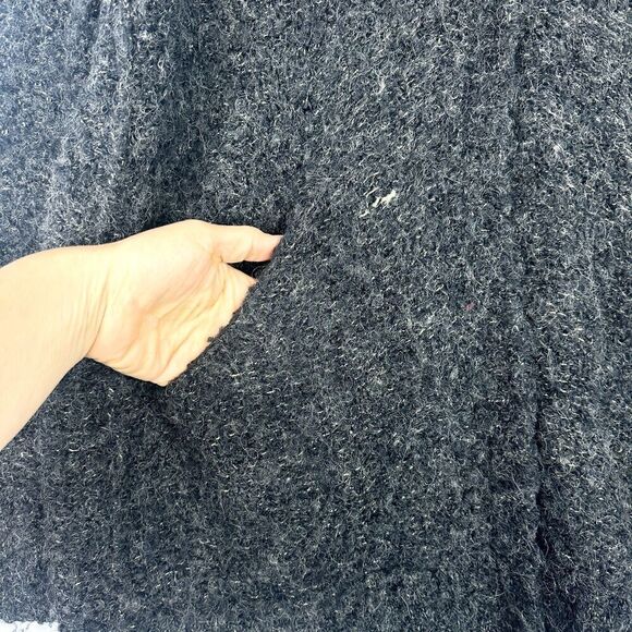 Free People Boucle Cardi Sweater Cardigan Size XS Alpaca Blend Oversized Black - Picture 3 of 5